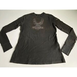 Harley-Davidson Long Sleeve Top Studded Distressed Eagle Women’s Sz S NO TAGS